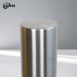 Top view showing circular polished finish of 316 surface-mounted bollard.