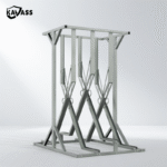Durable KAVASS X-shaped semi-vertical bike storage rack, 6-bike capacity for space-saving parking.