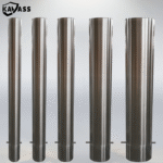 Multiple diameter comparison of 316 polished inground fixed bollards – 89mm, 114mm, 140mm, 168mm, 220mm.