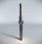 Manual stainless steel retractable bollard for commercial parking and pedestrian access control.