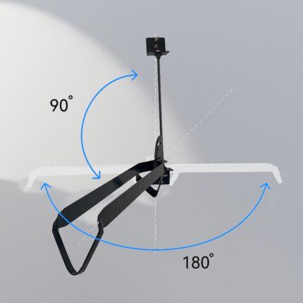 Diagram of Swing Wall Mount Bike Rack with 90° and 180° rotation angles, illustrating its flexible swing mechanism for bicycle access.