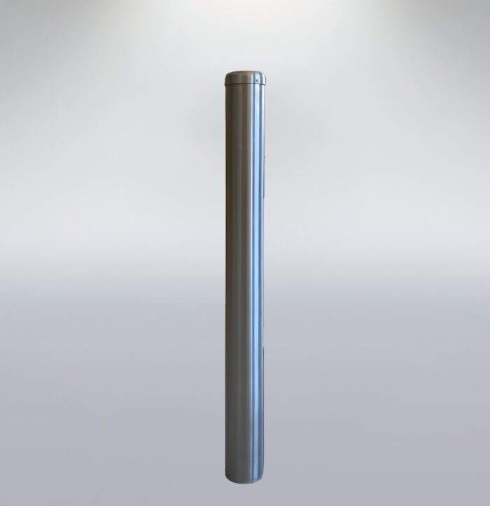 Stainless steel 89mm embedded threaded rod bollard, featuring a smooth surface and robust structure, ideal for area division and safety protection.