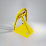 Yellow A-type manual parking lock in locked position, illustrating security function for dedicated parking enforcement.