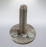 Close-up of the metal threaded rod component of the 89mm bollard, showcasing its structure and installation details, designed for secure bollard fixing.