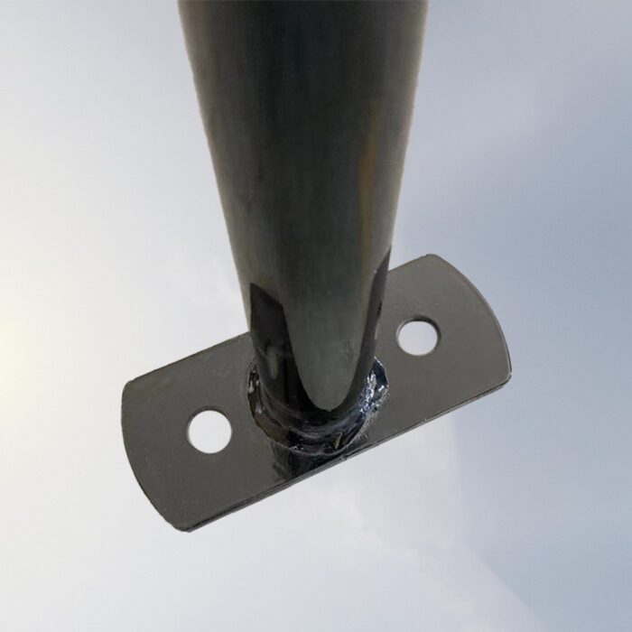 Close-up of C Type Wall Mount Bike Rack base showing fixing holes and weld quality for stable wall installation.