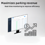 Visual diagram of IoT parking lock management system enhancing parking efficiency and optimizing revenue through real-time monitoring.
