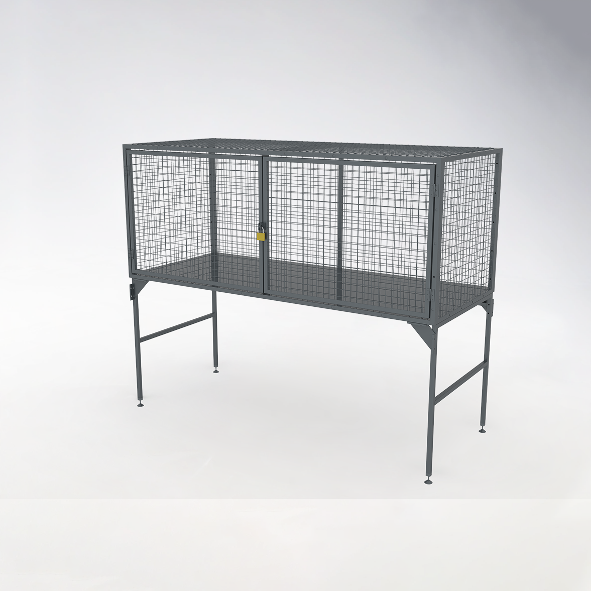 Model KVS-OBSL-40.2050.3.2-OP,sized 2500*1060*2050 mm,Square tube size: 40*40*T1.4 mm,Mesh hole: 50*50*T1.4 mm.