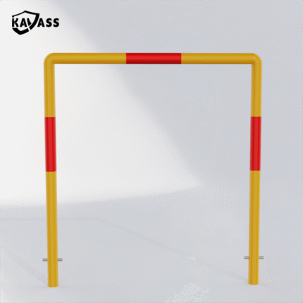 KAVASS brand pedestrian rail, featuring powder coating, hydraulic bends, and reflective safety design.