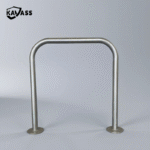 U-Bar Surface Mounted Bollard with hot-dip galvanized finish and flange base detail.