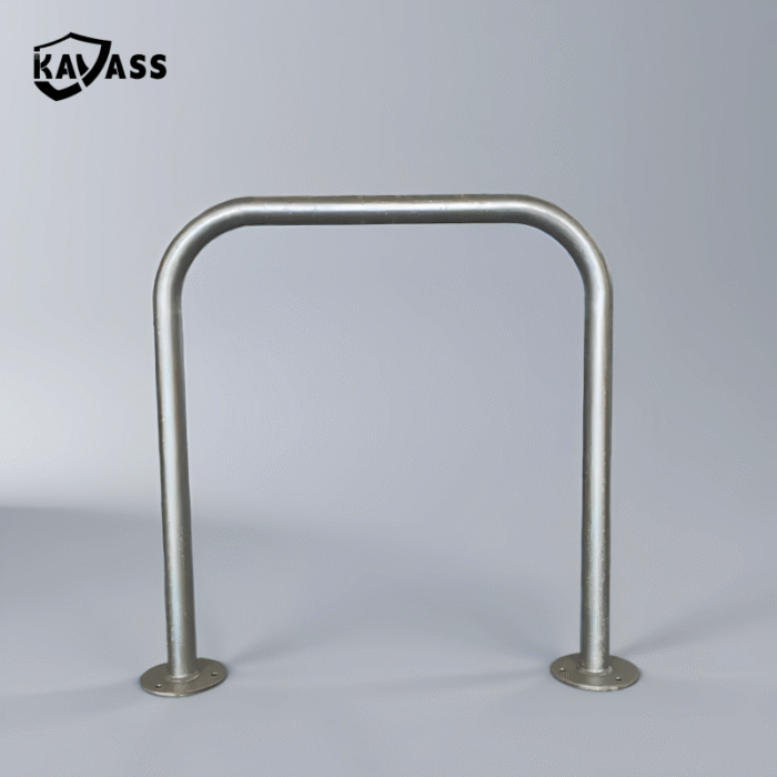 U-Bar Surface Mounted Bollard with hot-dip galvanized finish and flange base detail.