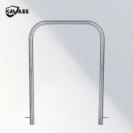 Hot-dip galvanized U-bar post with full underground mounting structure.