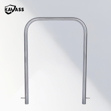 Hot-dip galvanized U-bar post with full underground mounting structure.