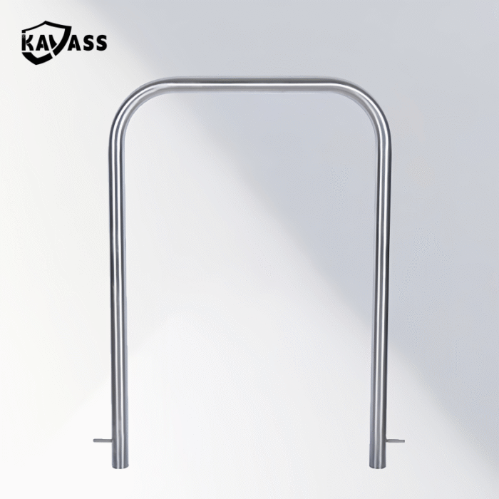 Hot-dip galvanized U-bar post with full underground mounting structure.